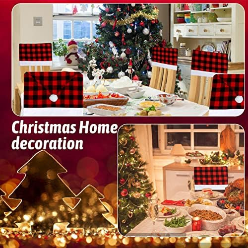 Lomimos 4 Fundas Para Sillas De Cuadros De Búfalo De Navidad