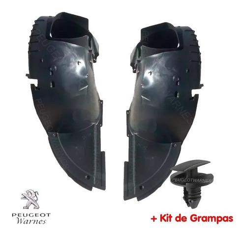 Juego 2 Guardaplast Delanteros + Kit Grampas Para Peugeot 307