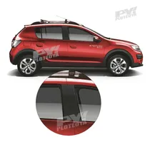 Comprar Calcos Parantes Renault Sandero 2017 \u002F 2019 Negro Mate Liso