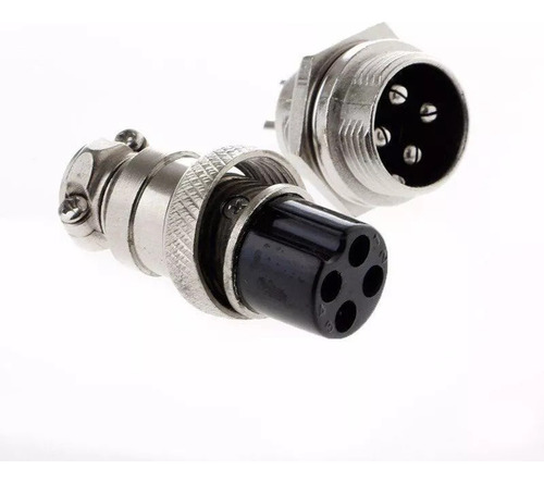 5pz Conector De Aviación 4 Pines Gx16-4 Macho Hembra
