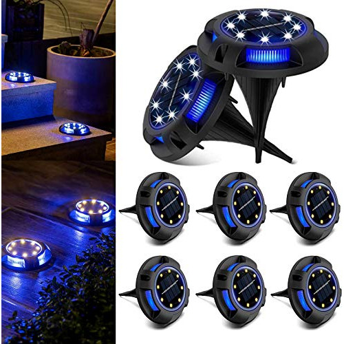 Solar Ground Lights Outdoor 8 Packs Led Disk Lights Sol...