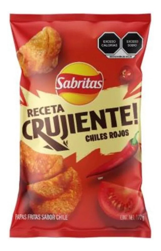 Sabritas Receta Crujiente Sabor Chiles Rojos 170 G 12 Pzas
