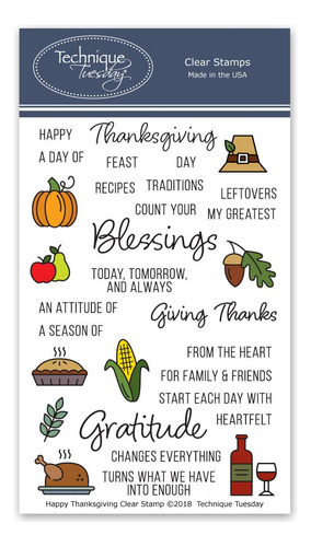 Sello Transparente Happy Thanksgiving Para Fotopolimero 