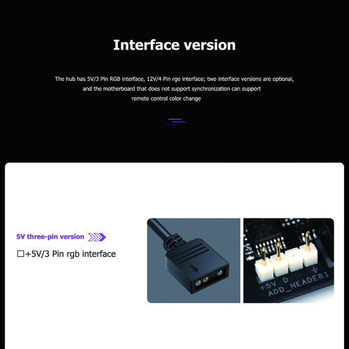 Divisor De Extensión Argb De 10 Puertos Rgb Fan Hub Para Pc,