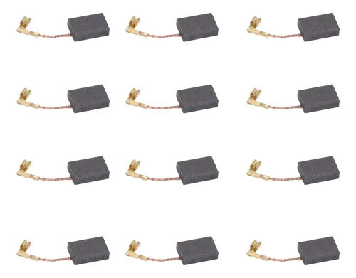 Sourcing Map 10 Pares De Escobillas De Carbón Para Motor Eléctrico | 6x4x12 Mm | Repuesto Universal Para Taladros Y Herramientas Eléctricas