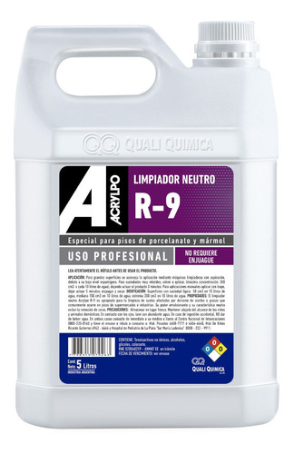 Limpiador Neutro Qualibest Acrylpo R9 Bidon 5lts Porcelanato