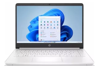 Laptop HP 14-dq0032dx blanca 14", Intel Celeron N4020 4GB de RAM 64GB SSD, Intel UHD Graphics 600 1366x768px Windows 11 Home