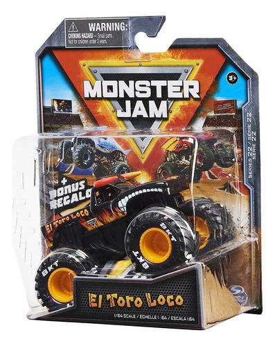 Monster Jam Camión De Metal Escala 1:64 Auto Monstruo Color El Toro Loco Negro