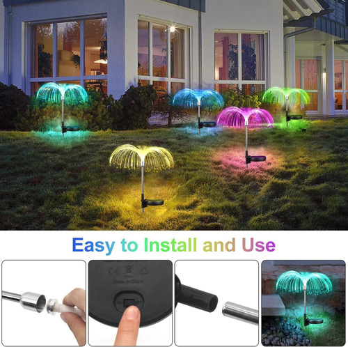 Decoración Navideña Solar En Forma Medusa 2 Luces