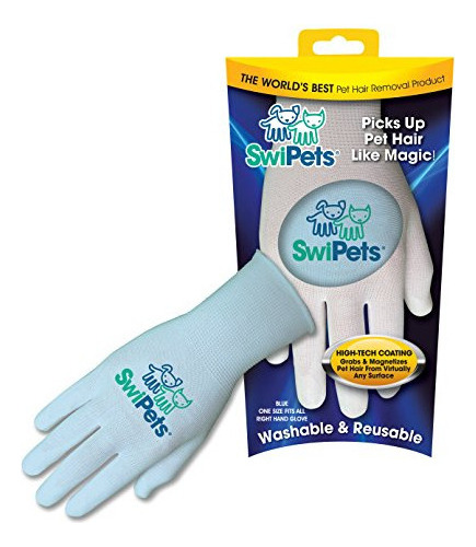 Swipets Guante De Limpieza Para El Pelo De Mascotas, Azul