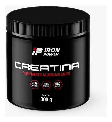 Creatina 300g Totalmente 100% Pura Monohidratada Ironpower Sabor Sem Sabor