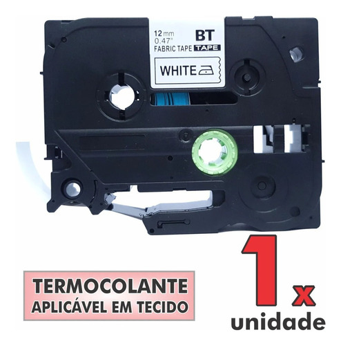 Fita Termocolante Compativel P/ Rotulador Brother Tze-fa231 Cor Letra Preta / Fita Branca