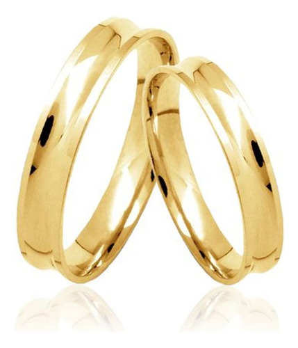 Par Alianças De Ouro 18k Modelo Côncavas Polidas 6mm 10gr