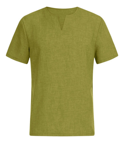 Polera K A La Moda Para Hombre, Cuello En V, Color Algodón