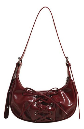 Bolso Hombro En Forma Media Luna Para Mujer, Bolso
