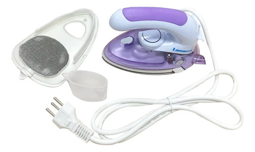 Mini Ferro + Tábua Passar Patchwork Viagem Steamer Bivolt Cor Lilás 127/220v