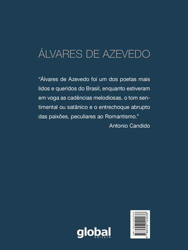 Melhores Poemas Álvares De Azevedo: Seleção E Prefácio: Antônio Candido, De Azevedo, Álvares De. Global Editora, Capa Mole Em Português