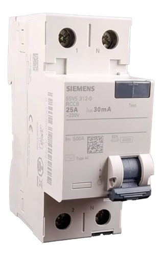 Disyuntor Interruptor Diferencia Bipolar 2x25a 30ma Siemens