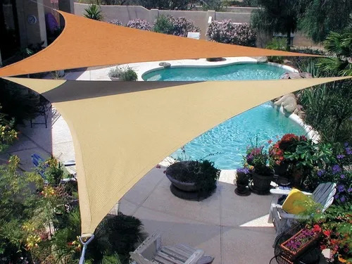 Imagen 2 de 9 de Lona Toldo Vela Triangular Filtro Uv Calidad 4x4x4