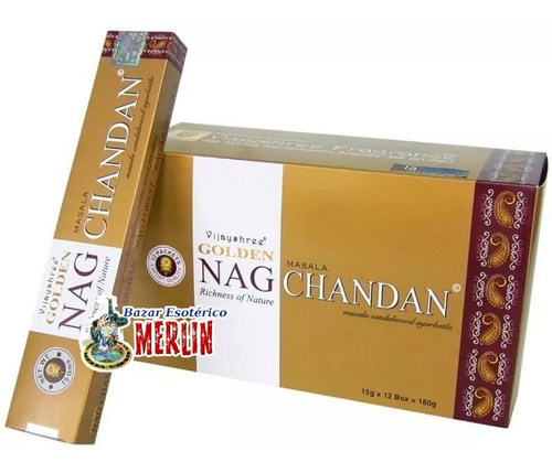 Incienso Golden Nag Chandan Original Caja Con 12 Paquetes