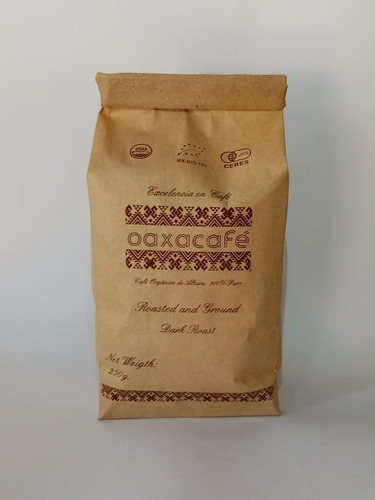 Café Orgánico Oaxacafé 250g Molido Bolsa Kraft Tueste Oscuro