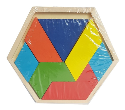 Juguete Didáctico Educativo Madera Tangram Hexagonal