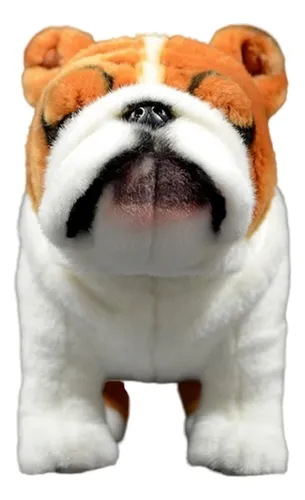 Peluche Realista De Bulldog De 11.8 Pulgadas, Animales De Pe