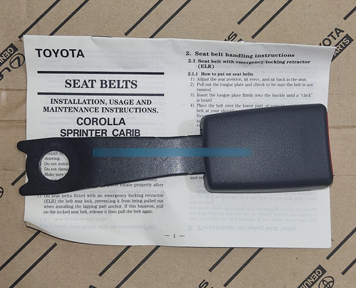 Seguro Broche Cinturón Delantero Derecho Toyota Corolla