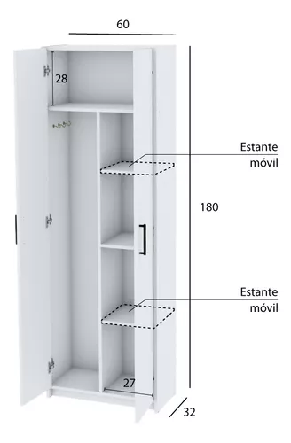 Combo Despenseros Cocina Escobero + 2 Alacenas 3puertas