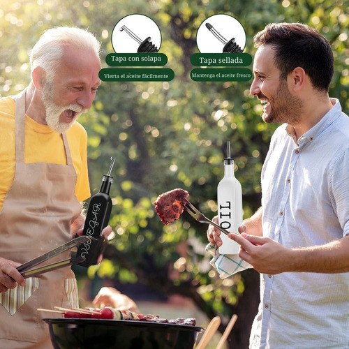Pack 2 Botellas Para Aceite Vinagre Soya 500 Ml Dispensador