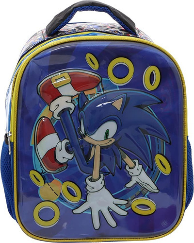 Mochila 3d Prescolar Chica Kinder Ruz Sonic 174841  Coleccion Rings Color Azul