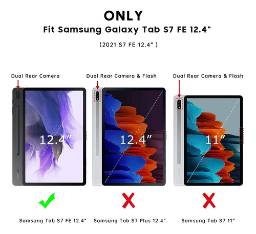 Funda Para Teclado Samsung Galaxy Tab S7 Fe 12.4  Color Piel