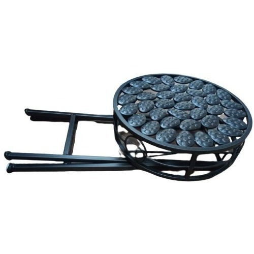 Imagen 2 de 6 de Mueble Mesa Circular Vintage De Metal Plegable