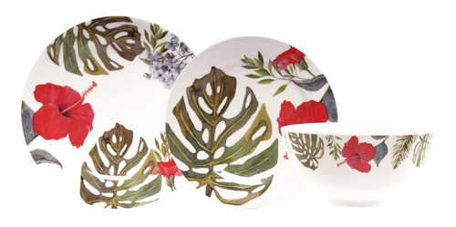 Vajilla De Melamina Crown Baccara Boho Wood 20 12 Piezas