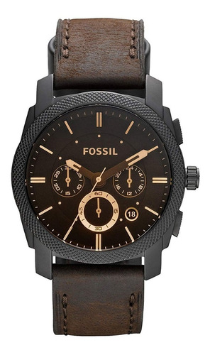 Reloj Fossil Machine Cronógrafo Cuero Hombre Fs4656 Original