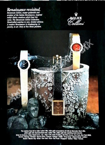Cartel Retro Relojes Rolex Cellini 1980s /83