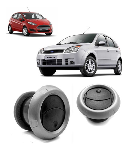 Difusor Ar Central E Lateral Fiesta 08 2009 10 11 2014 Prata