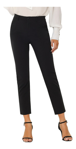 Pantalones Elásticos De Cintura Alta Hasta El Tobillo Mujer