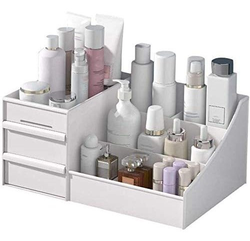 Caja Organizadora De Maquillaje, Plástico, Multiusos, Blanco