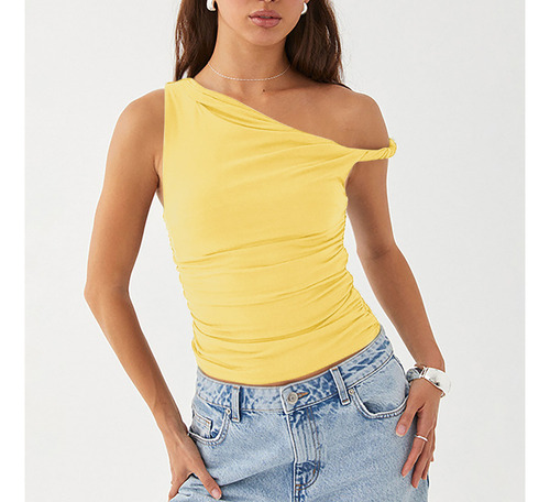 Camiseta Sin Mangas Con Cuello En V Para Mujer