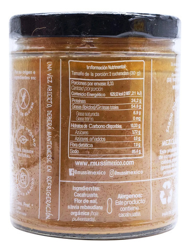 Crema De Cacahuate Mussi 250 Ml