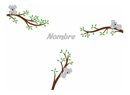 Vinilos Decorativos Pared Infantiles Koalas Ramas Bebe