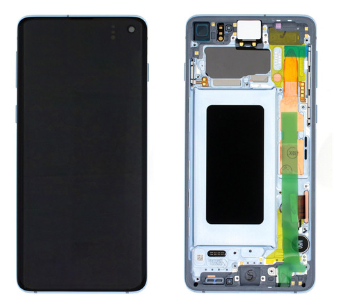 Tela Frontal Para Galaxy S10 Sm-g973 Azul Aro Nacional