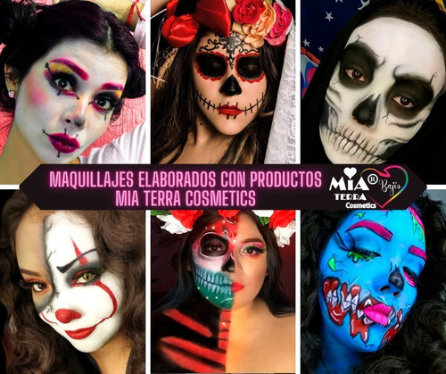 Maquillaje Fantasía Disfraz Halloween Catrina Cremoso 5 Pz | Meses sin intereses Maquillaje Fantasía Disfraz Halloween Catrina Cremoso 5 Pz | Meses sin intereses