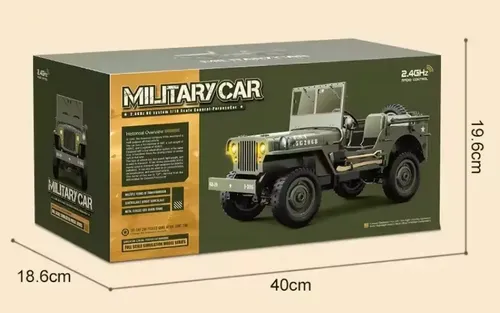 Carrinho C/ R Jeep Willys 1942 Militar Jjrc C8815 4x4 1:10