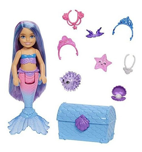 Barbie Mermaid Power Chelsea Mermaid Doll (pelo Azul Y Morad