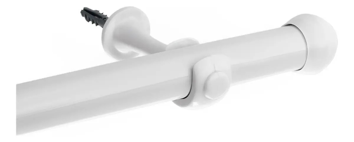 Kit Varão 2,50 Metros Simples 28mm Mais Grosso Cores Varias Cor Branco
