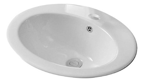 Lavabo Bowl Blanco De Loza Empotrable Para Sobreponer 50x46c