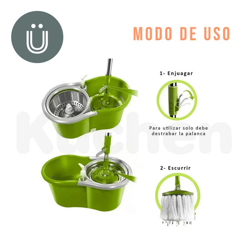 Imagen 4 de 10 de Balde Con Mopa Centrifuga Eco 1 Repuesto Cuotas