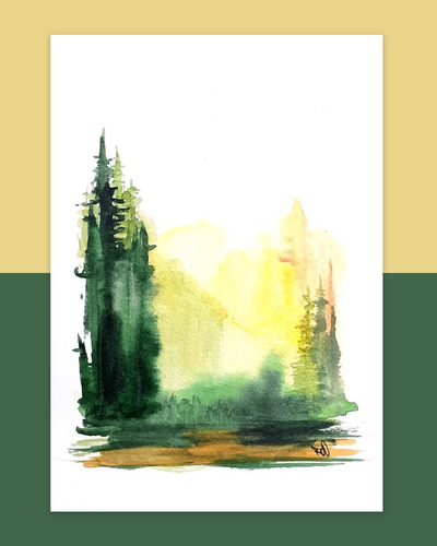 Acuarela 15x21 Cm Nº122 Amanecer Del Sur/única Roo Original